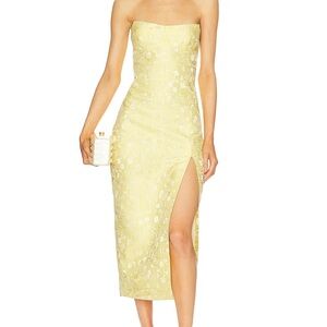 Amanda Uprichard Yellow Strapless Dress